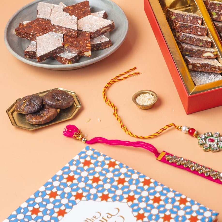 Anjeer Burfi with rakhi (2 sets) - THE BAKLAVA BOX