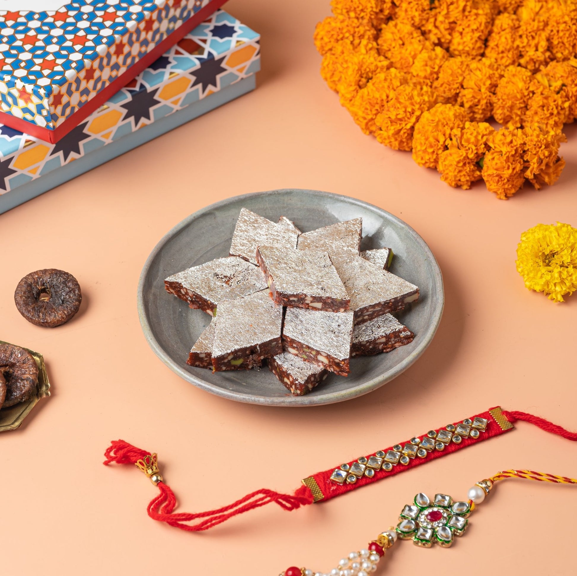 Dates Burfi with Rakhi (2 sets) - THE BAKLAVA BOX