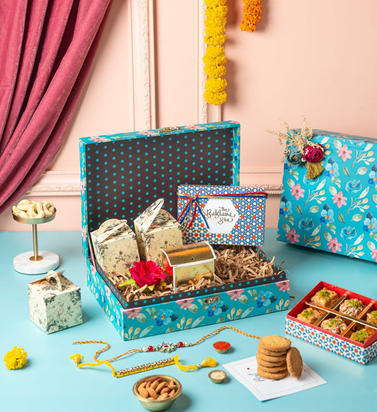 Eden Rakhi gift hamper with dry fruits, cookies and baklavas - THE BAKLAVA BOX