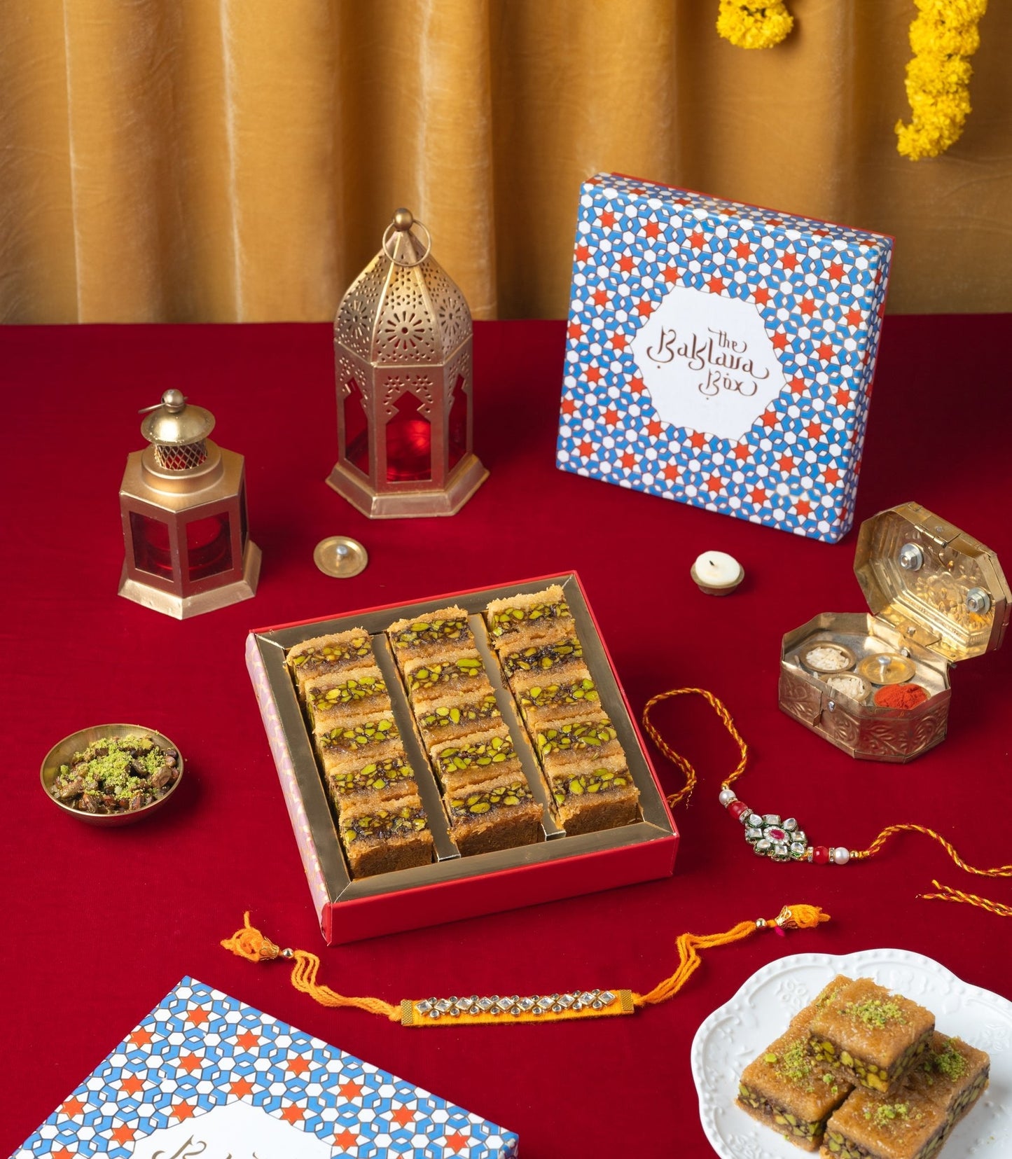 Pista Kunafa Baklava with rakhi(2 sets) - THE BAKLAVA BOX