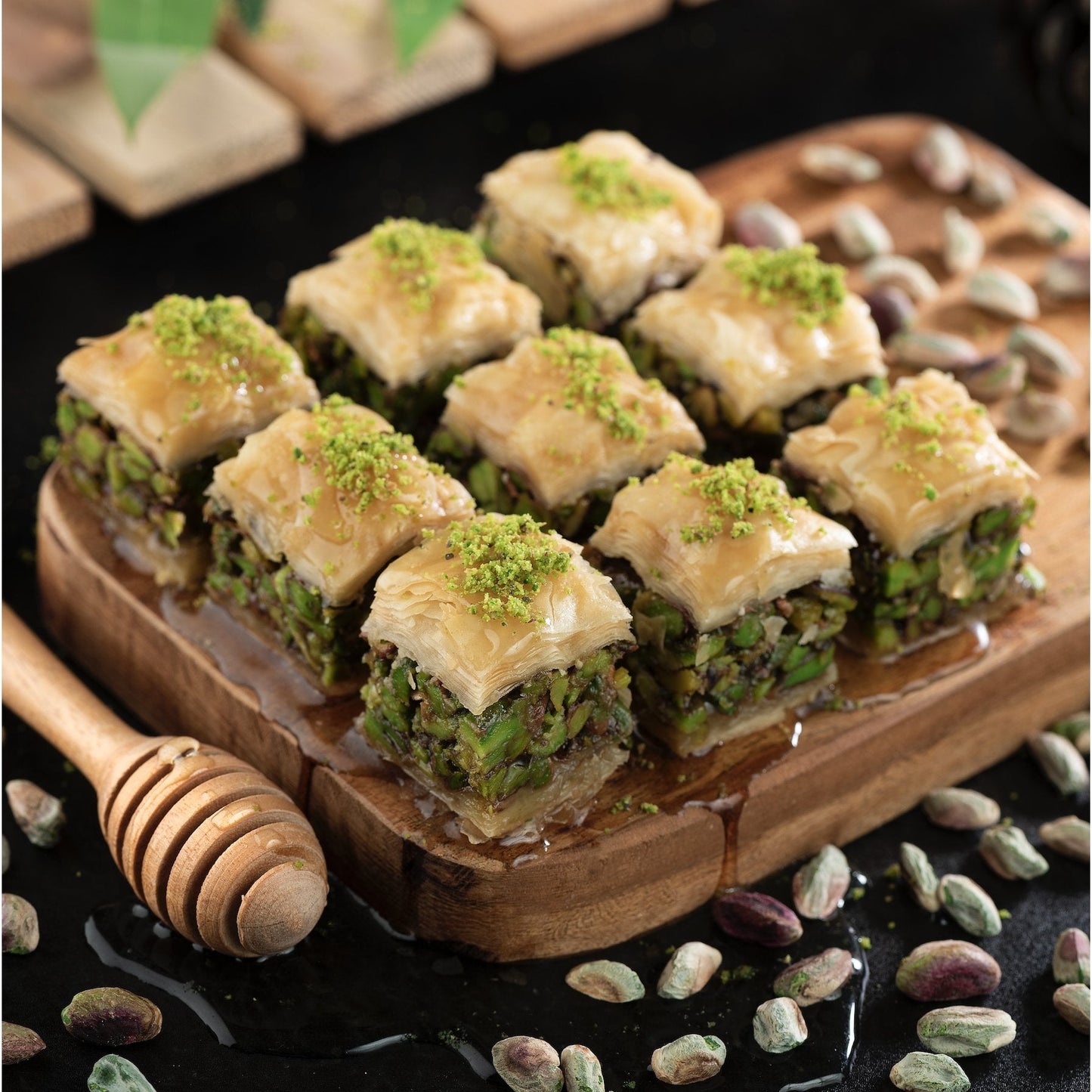 Pistachio Square Baklava (520 gms) - THE BAKLAVA BOX